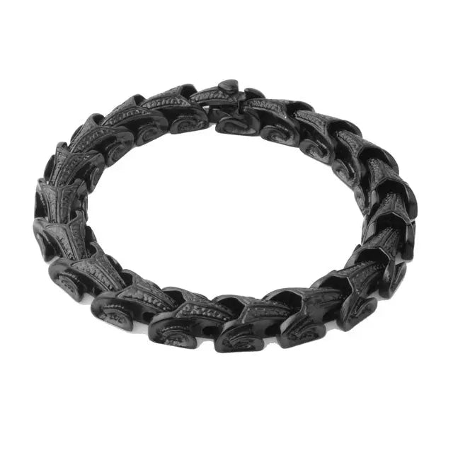 BRACELET ÉCAILLE DE DRAGON NOIR - Viking Héritage