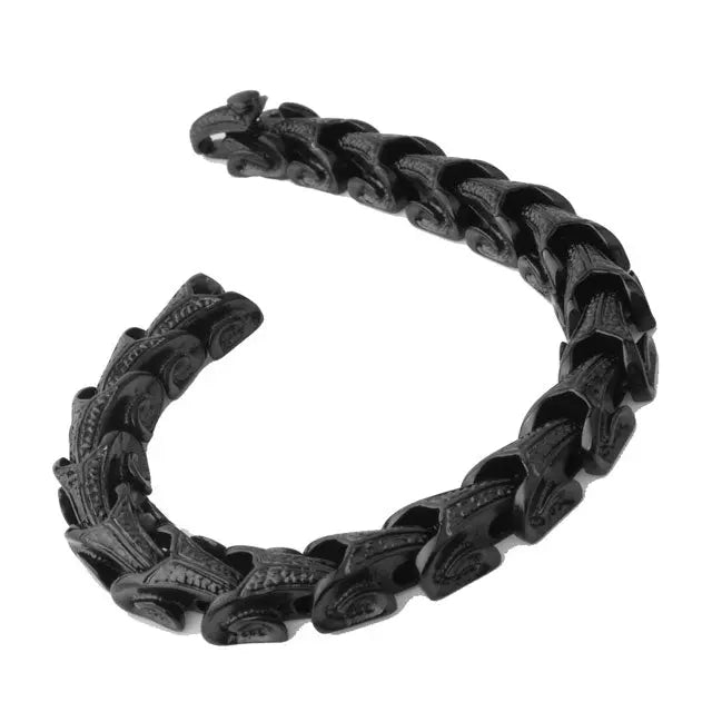 BRACELET ÉCAILLE DE DRAGON NOIR - Viking Héritage