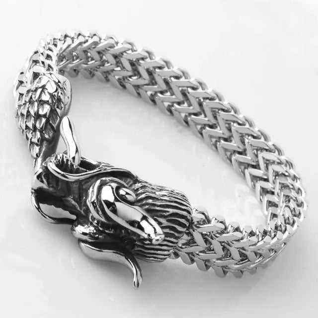BRACELET ESPRIT DRAGON SCANDINAVE (ACIER) - Viking Héritage