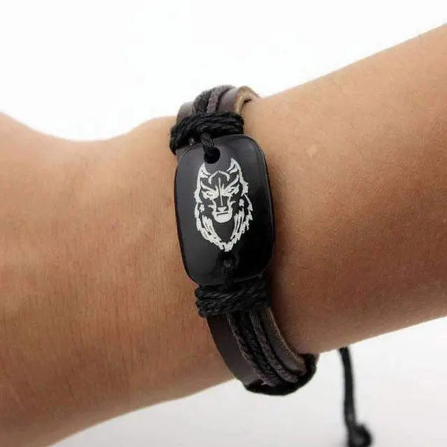 BRACELET LOUP EN CUIR - Viking Héritage