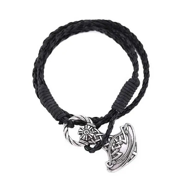 BRACELET MJOLNIR - CUIR TRESSÉ - Viking Héritage