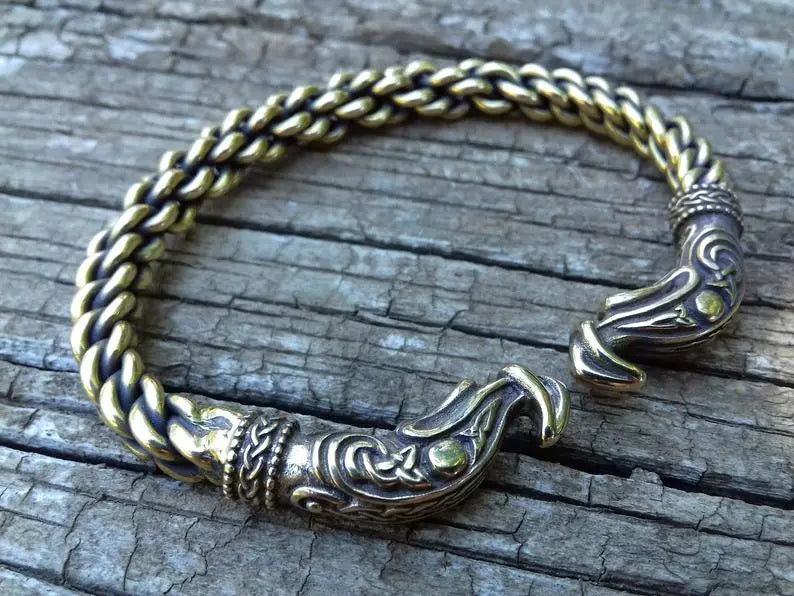 BRACELET RAGNAR LOTHBROK VIKINGS BRONZE MASSIF - Viking Héritage