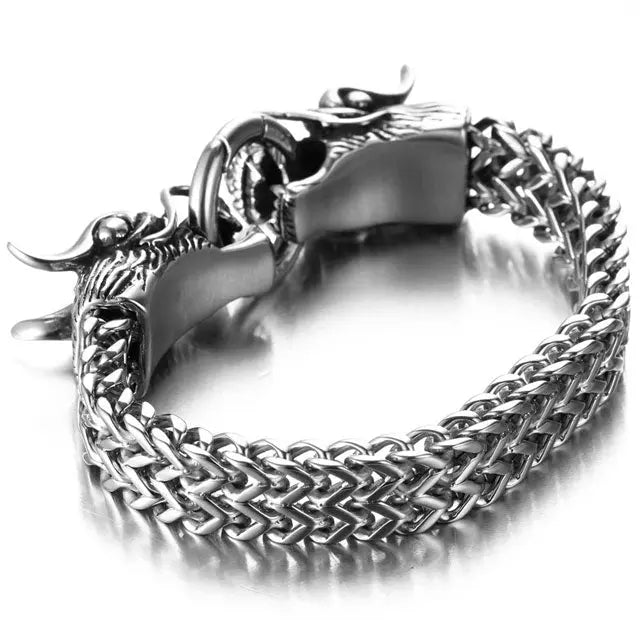 BRACELET TÊTE DE DRAGON (ACIER) - Viking Héritage