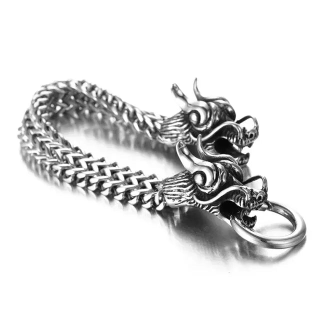 BRACELET TÊTE DE DRAGON (ACIER) - Viking Héritage
