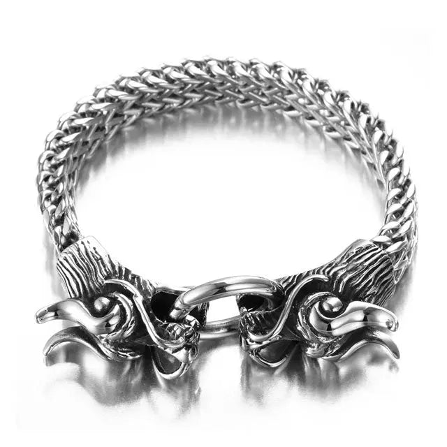 BRACELET TÊTE DE DRAGON (ACIER) - Viking Héritage