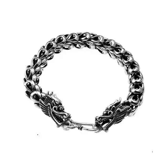 BRACELET TÊTE DE DRAGON (ARGENT) - Viking Héritage