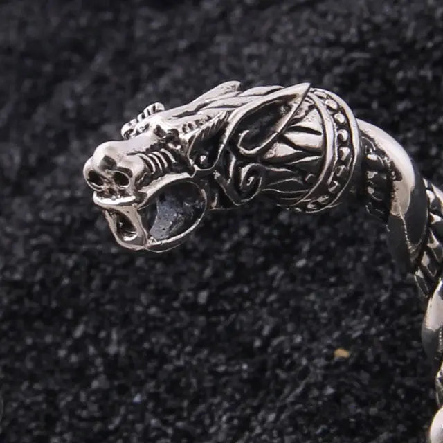 BRACELET TÊTE DE LOUP (ARGENT) - Viking Héritage