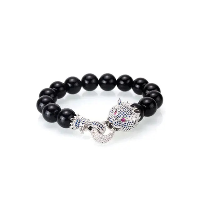 BRACELET TÊTE DE LOUP (PERLE) - Viking Héritage