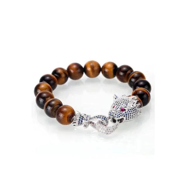 BRACELET TÊTE DE LOUP (PERLE) - Viking Héritage