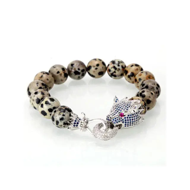 BRACELET TÊTE DE LOUP (PERLE) - Viking Héritage