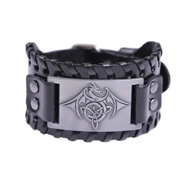 BRACELET TRADITIONNEL VIKING EN CUIR - Viking Héritage