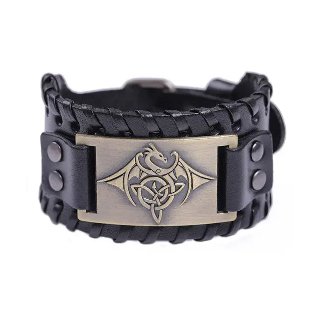 BRACELET TRADITIONNEL VIKING EN CUIR - Viking Héritage