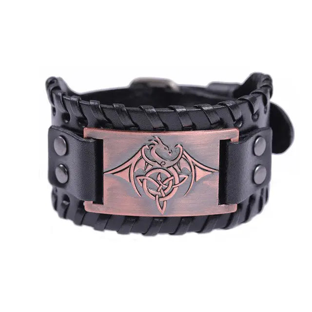 BRACELET TRADITIONNEL VIKING EN CUIR - Viking Héritage