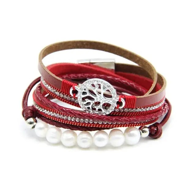 BRACELET VIKING ARBRE DE LA VIE - CUIR - Viking Héritage