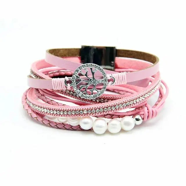 BRACELET VIKING ARBRE DE LA VIE - CUIR - Viking Héritage