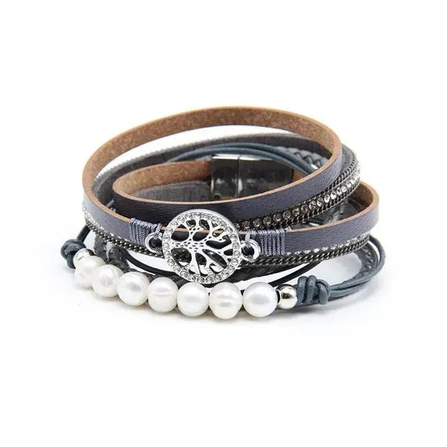 BRACELET VIKING ARBRE DE LA VIE - CUIR - Viking Héritage