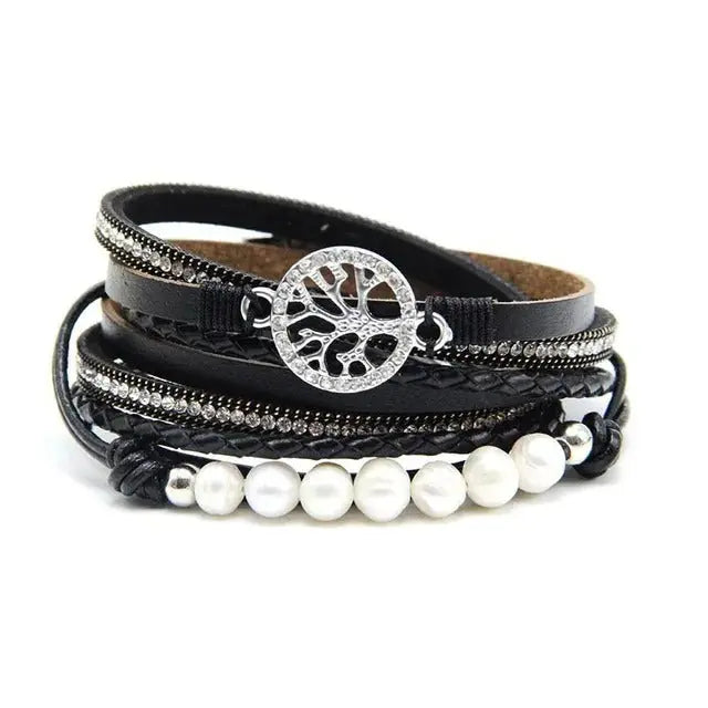 BRACELET VIKING ARBRE DE LA VIE - CUIR - Viking Héritage