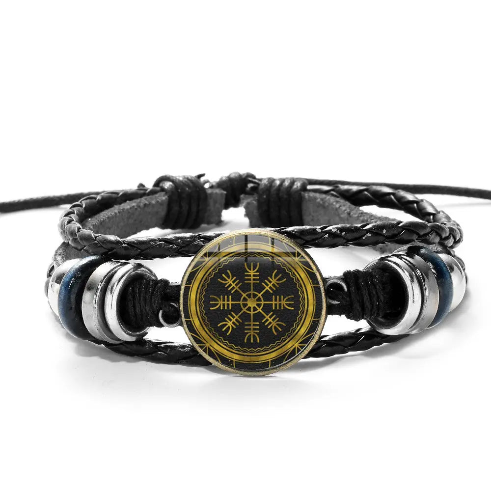 BRACELETS MULTIPLES MOTIFS - CUIR - Viking Héritage