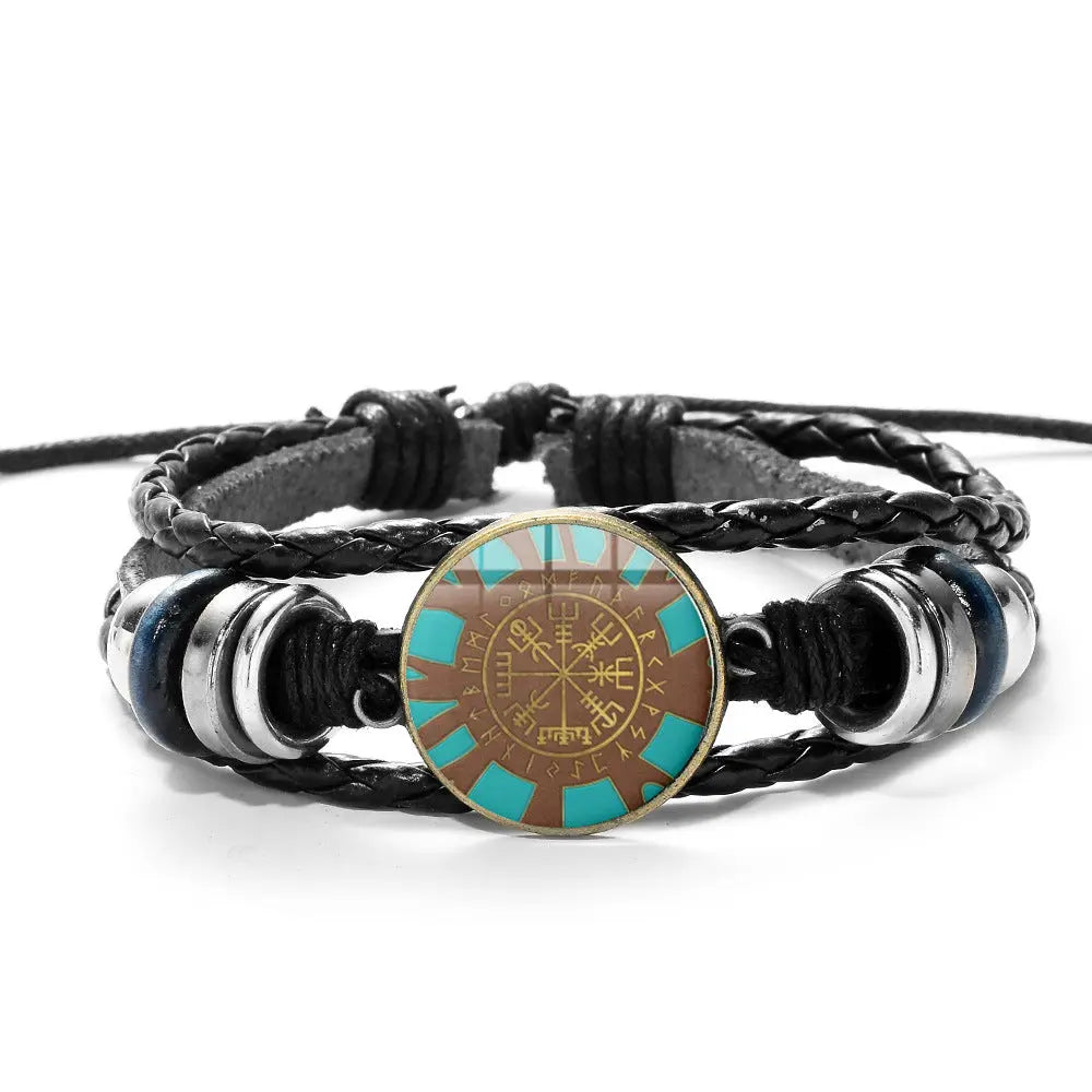BRACELETS MULTIPLES MOTIFS - CUIR - Viking Héritage