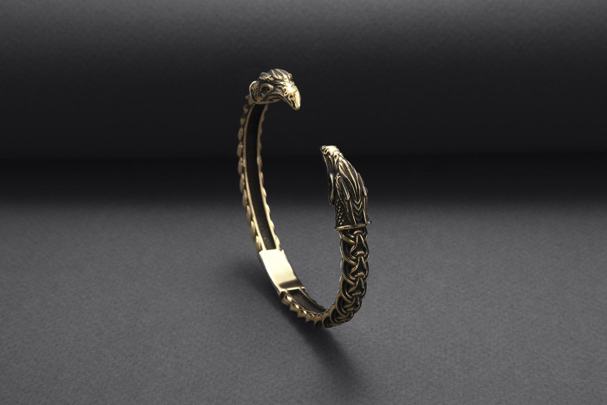 Bracelet Odin et Corbeaux — Bronze