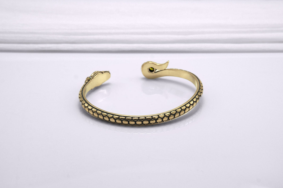Bracelet Texturé Serpent — Bronze