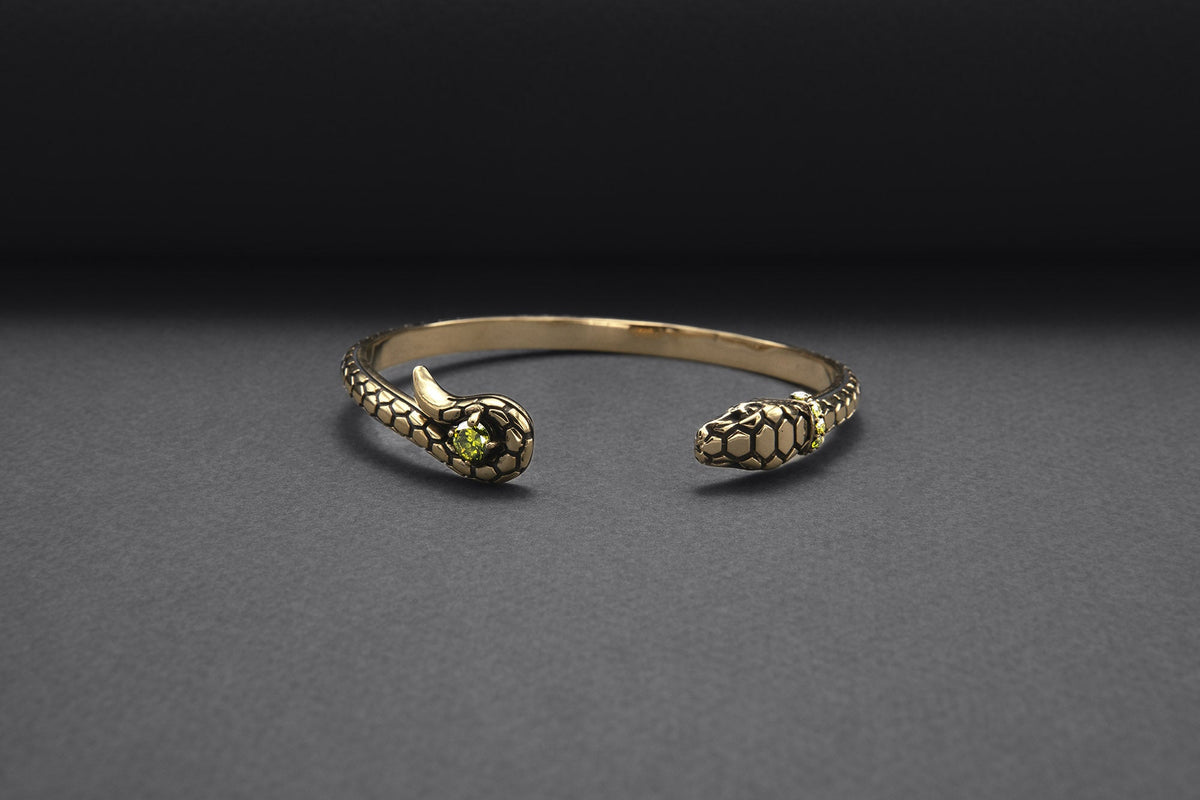 Bracelet Texturé Serpent — Bronze