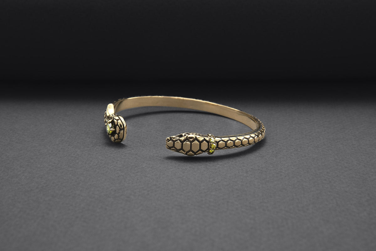 Bracelet Texturé Serpent — Bronze