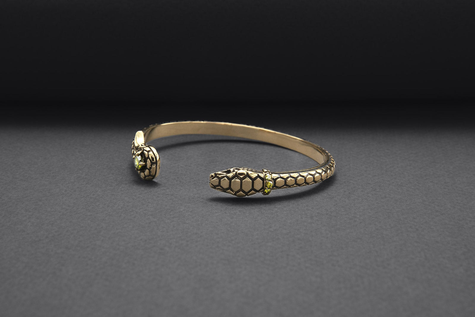 Bracelet Texturé Serpent — Bronze