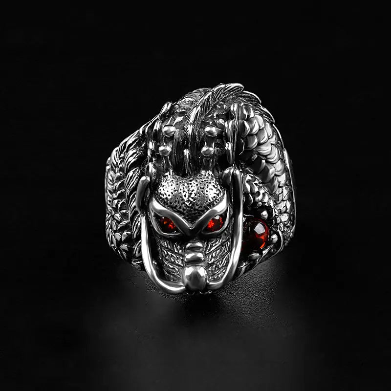 Bague Tête de Dragon (ARGENT) - Viking Héritage