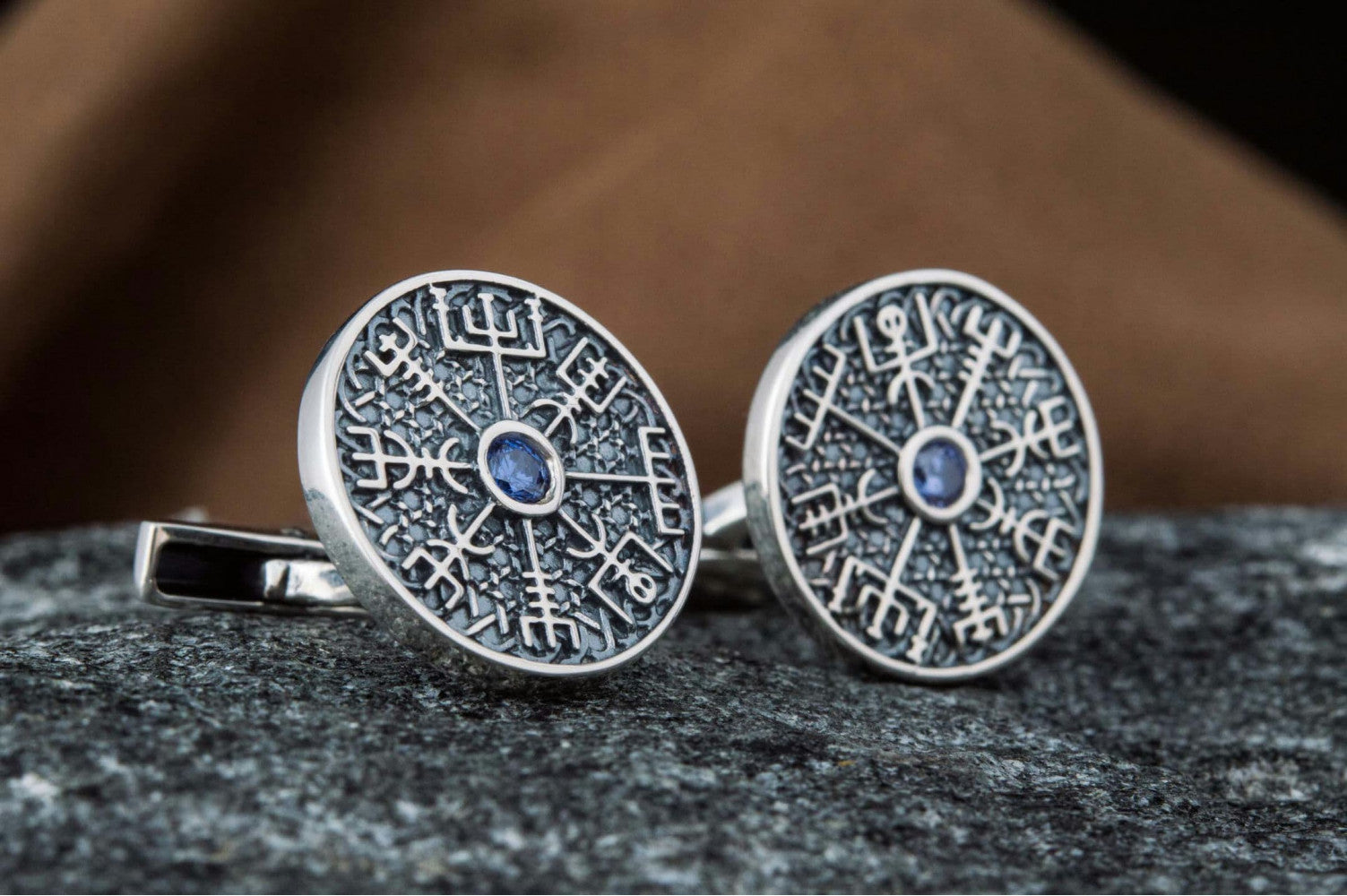Boutons de manchette Vegvisir — Argent 925