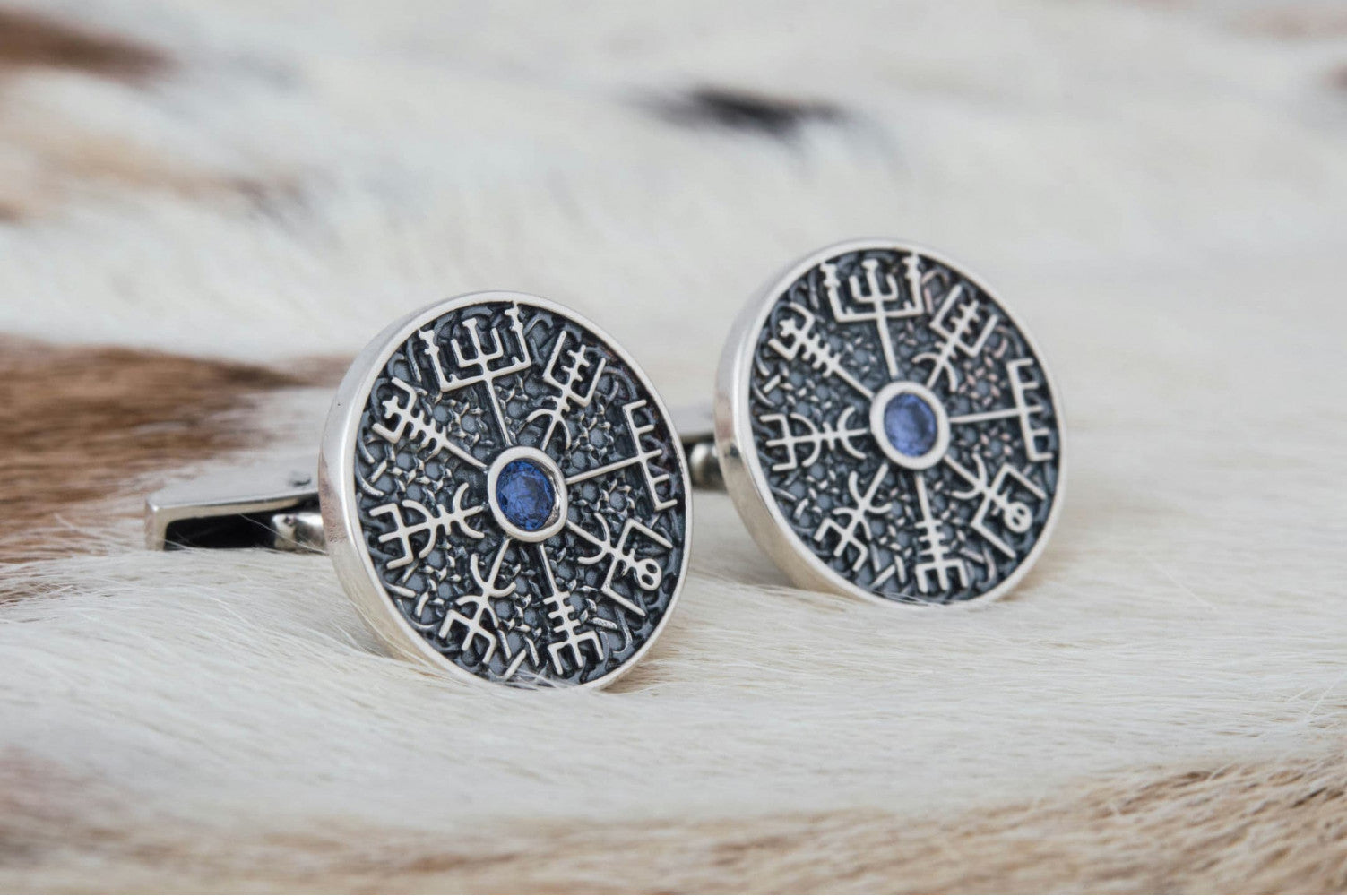 Boutons de manchette Vegvisir — Argent 925
