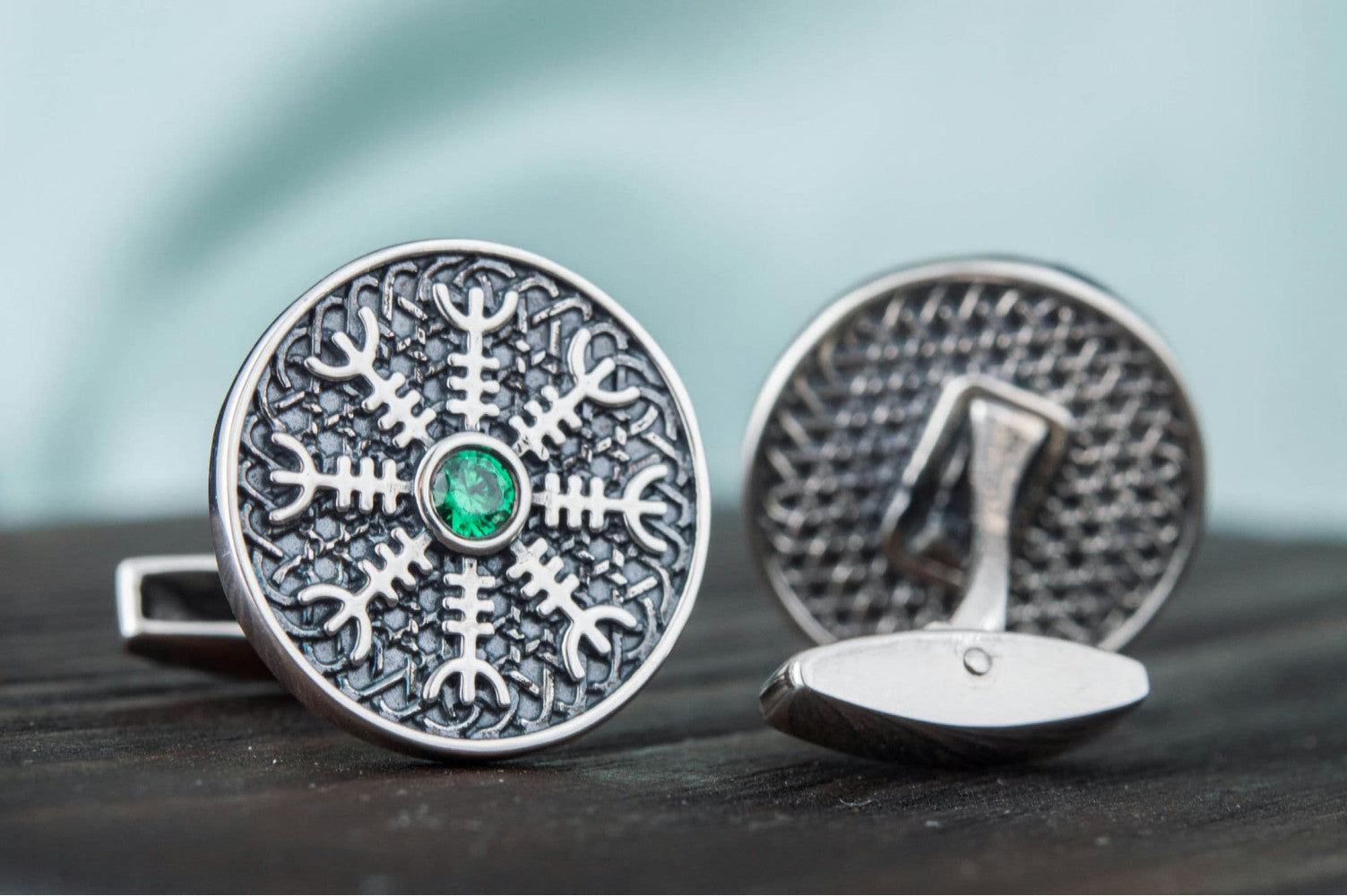 Boutons de manchette Aegishjalmur — Argent 925