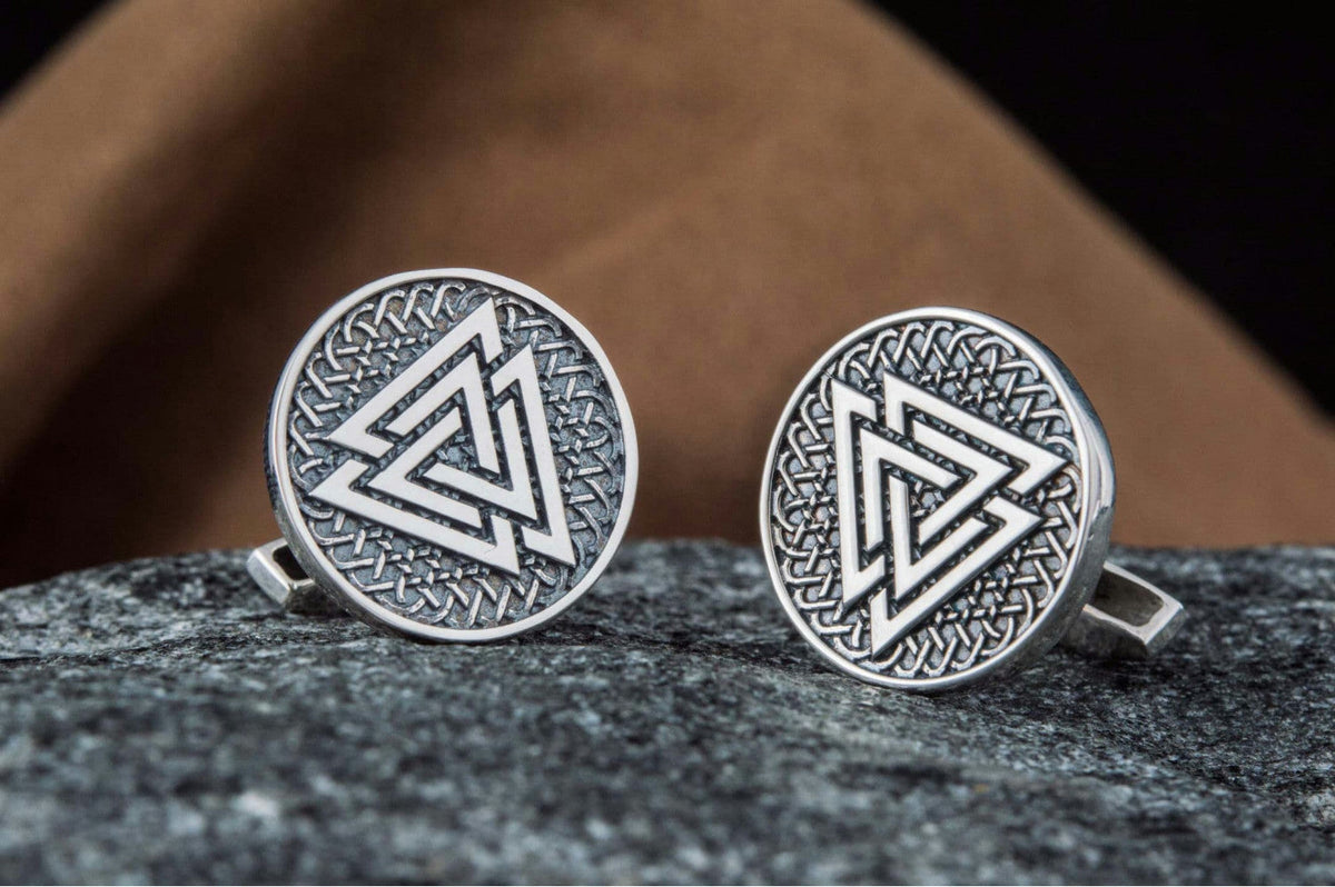 Boutons de manchette Valknut — Argent 925