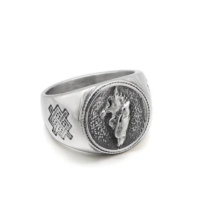 CHEVALIÈRE TÊTE DE LOUP - Viking Héritage