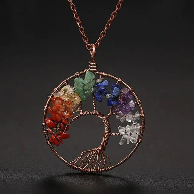 COLLIER ARBRE DE VIE 7 CHAKRAS - Viking Héritage