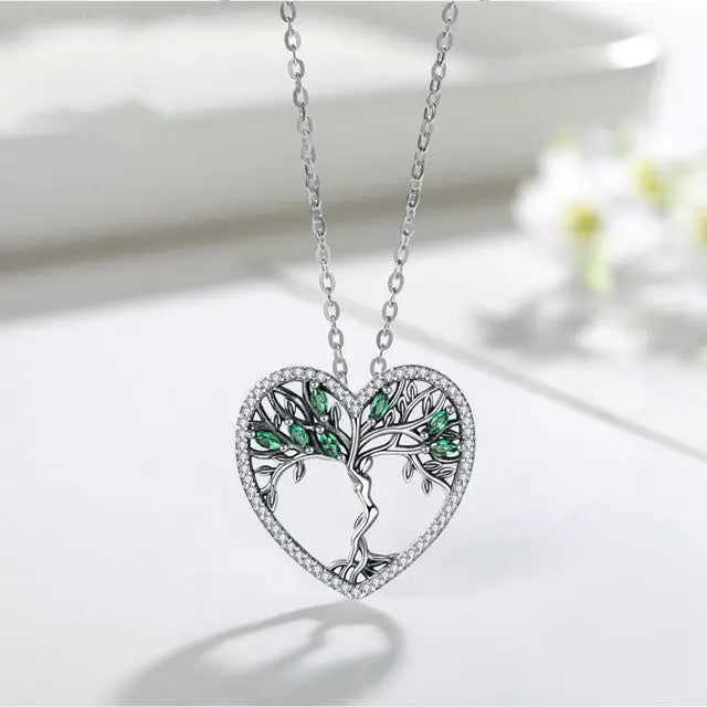 COLLIER ARBRE DE VIE COEUR CELTIQUE (ARGENT) - Viking Héritage
