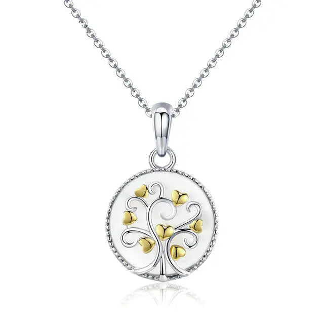 COLLIER ARBRE DE VIE COEUR DORÉ (ARGENT) - Viking Héritage