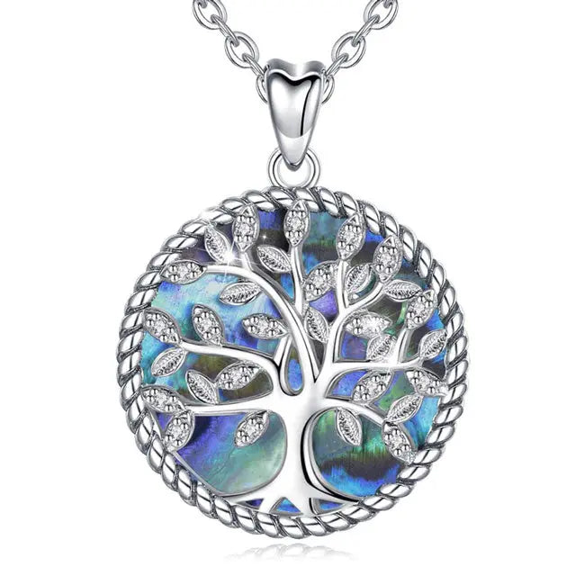 COLLIER ARBRE DE VIE ESPRIT BLEU (ARGENT) - Viking Héritage