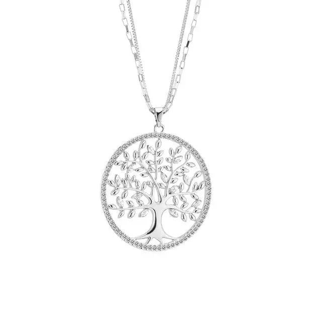 COLLIER ARBRE DE VIE FLEUR ARGENTÉ - Viking Héritage