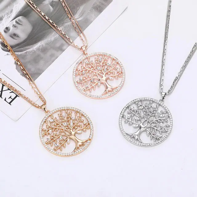 COLLIER ARBRE DE VIE FLEUR ARGENTÉ - Viking Héritage