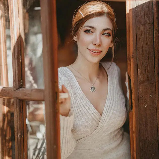 COLLIER ARBRE DE VIE HIBOUX BLANC (ARGENT) - Viking Héritage