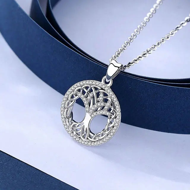 COLLIER ARBRE DE VIE NOEUD CELTIQUE (ARGENT) - Viking Héritage