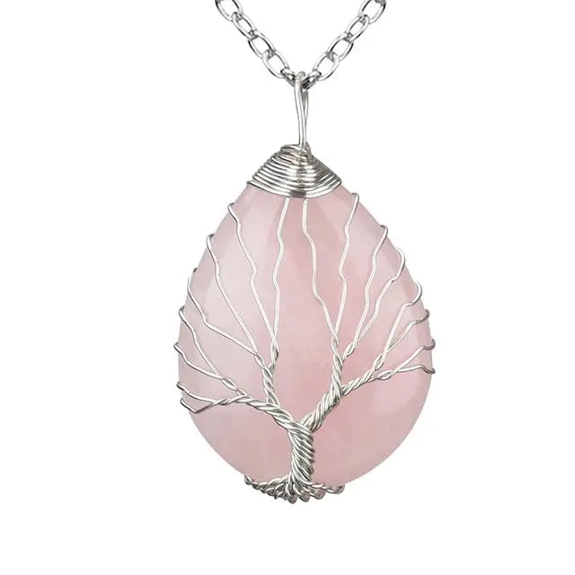 COLLIER ARBRE DE VIE PIERRE SEMI PRECIEUSE - Viking Héritage