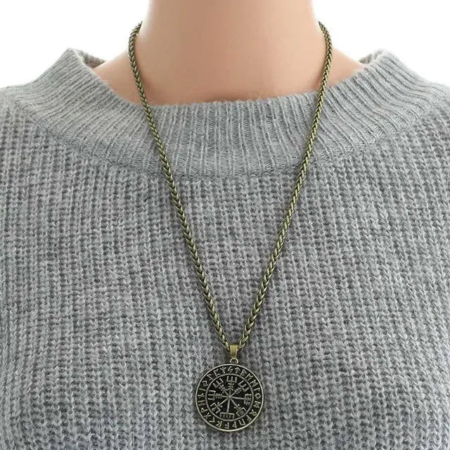 COLLIER BOUSSOLE VEGVISIR - Viking Héritage
