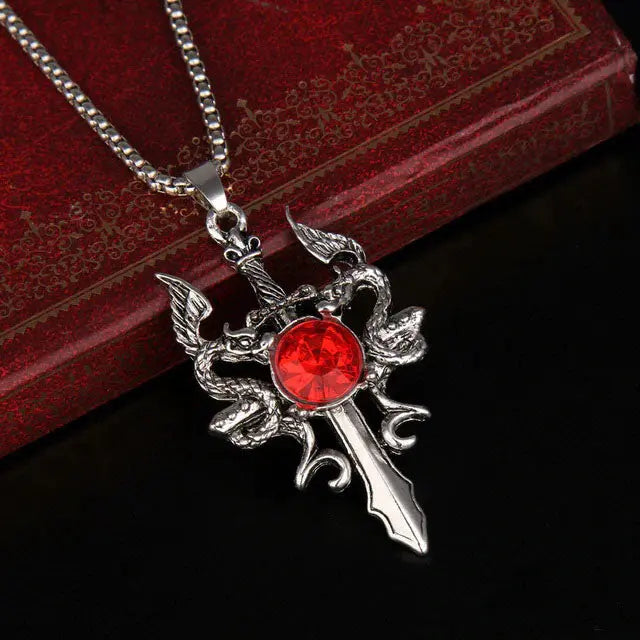 COLLIER COEUR DE DRAGON (ACIER) - Viking Héritage