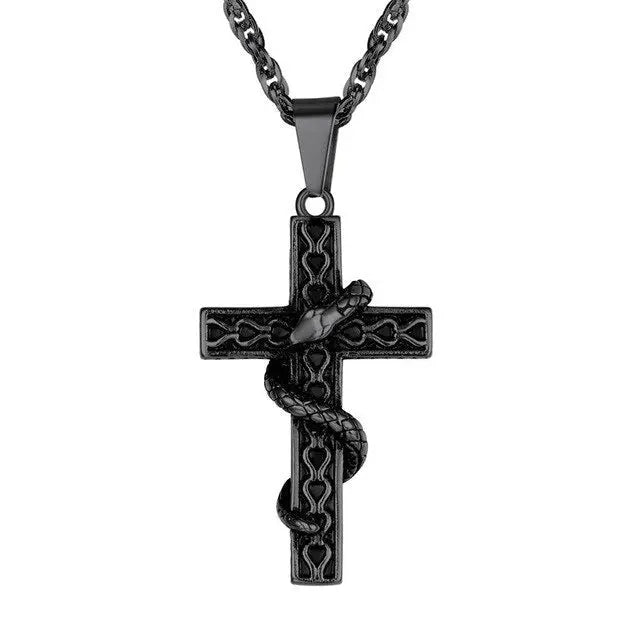 COLLIER CROIX SERPENT - Viking Héritage