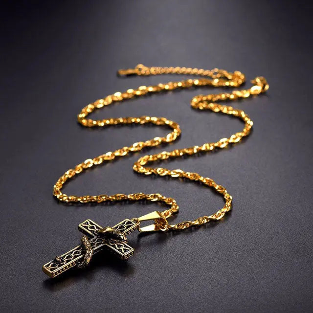 COLLIER CROIX SERPENT - Viking Héritage