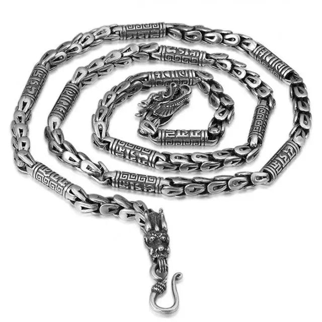 COLLIER DE DRAGON (ARGENT) - Viking Héritage