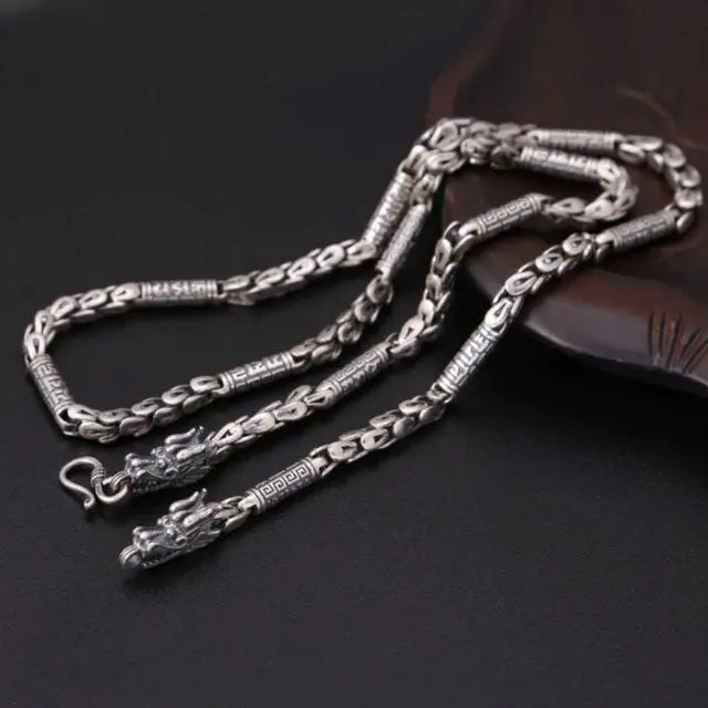COLLIER DE DRAGON (ARGENT) - Viking Héritage