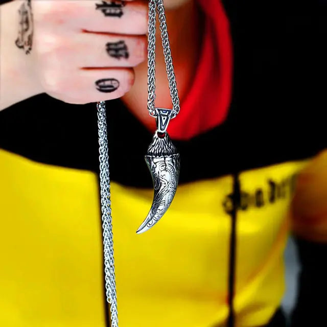 COLLIER DENT DE DRAGON (ACIER) - Viking Héritage